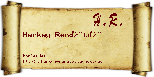 Harkay Renátó névjegykártya